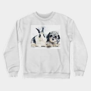 Bunbun and Doggo Watercolor Crewneck Sweatshirt